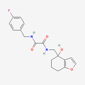 molecular formula C18H19FN2O4 B2830286 N1-(4-fluorobenzyl)-N2-((4-hydroxy-4,5,6,7-tetrahydrobenzofuran-4-yl)methyl)oxalamide CAS No. 2319639-29-5
