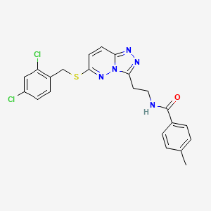 molecular formula C22H19Cl2N5OS B2830291 N-(2-(6-((2,4-dichlorobenzyl)thio)-[1,2,4]triazolo[4,3-b]pyridazin-3-yl)ethyl)-4-methylbenzamide CAS No. 872995-34-1