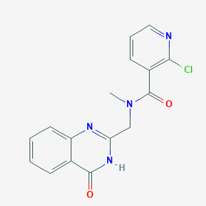 molecular formula C16H13ClN4O2 B2830293 2-chloro-N-methyl-N-[(4-oxo-3,4-dihydroquinazolin-2-yl)methyl]pyridine-3-carboxamide CAS No. 1118806-52-2