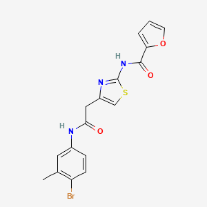 molecular formula C17H14BrN3O3S B2830295 N-(4-(2-((4-溴-3-甲基苯基)氨基)-2-氧代乙基)噻唑-2-基)呋喃-2-羧酰胺 CAS No. 921521-25-7