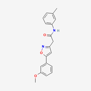 molecular formula C19H18N2O3 B2830301 2-(5-(3-methoxyphenyl)isoxazol-3-yl)-N-(m-tolyl)acetamide CAS No. 953203-93-5