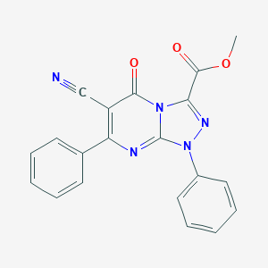 molecular formula C20H13N5O3 B283032 Methyl 6-cyano-5-oxo-1,7-diphenyl-1,5-dihydro[1,2,4]triazolo[4,3-a]pyrimidine-3-carboxylate 