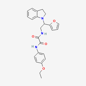 molecular formula C24H25N3O4 B2830333 N1-(4-ethoxyphenyl)-N2-(2-(furan-2-yl)-2-(indolin-1-yl)ethyl)oxalamide CAS No. 898433-04-0