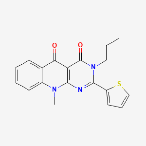 10-methyl-3-propyl-2-(thiophen-2-yl)pyrimido[4,5-b]quinoline-4,5(3H,10H)-dione