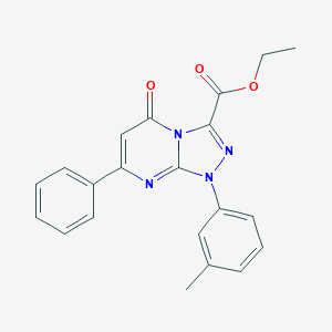 molecular formula C21H18N4O3 B283035 Ethyl 1-(3-methylphenyl)-5-oxo-7-phenyl-1,5-dihydro[1,2,4]triazolo[4,3-a]pyrimidine-3-carboxylate 