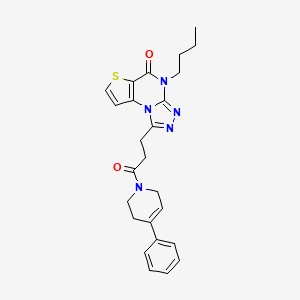 4-butyl-1-(3-oxo-3-(4-phenyl-5,6-dihydropyridin-1(2H)-yl)propyl)thieno[2,3-e][1,2,4]triazolo[4,3-a]pyrimidin-5(4H)-one