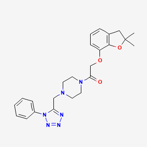 2-((2,2-dimethyl-2,3-dihydrobenzofuran-7-yl)oxy)-1-(4-((1-phenyl-1H-tetrazol-5-yl)methyl)piperazin-1-yl)ethanone