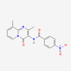 molecular formula C17H14N4O4 B2830355 N-(2,9-二甲基-4-氧代-4H-吡啶并[1,2-a]嘧啶-3-基)-4-硝基苯甲酰胺 CAS No. 941876-08-0