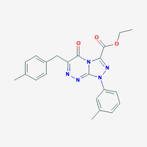 molecular formula C22H21N5O3 B283036 Ethyl 6-(4-methylbenzyl)-1-(3-methylphenyl)-5-oxo-1,5-dihydro[1,2,4]triazolo[3,4-c][1,2,4]triazine-3-carboxylate 