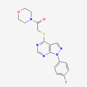 2-{[1-(4-fluorophenyl)-1H-pyrazolo[3,4-d]pyrimidin-4-yl]sulfanyl}-1-(morpholin-4-yl)ethan-1-one