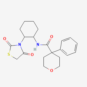 N-(2-(2,4-dioxothiazolidin-3-yl)cyclohexyl)-4-phenyltetrahydro-2H-pyran-4-carboxamide