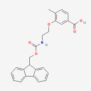 molecular formula C25H23NO5 B2830378 3-[2-(9H-Fluoren-9-ylmethoxycarbonylamino)ethoxy]-4-methylbenzoic acid CAS No. 2413875-48-4