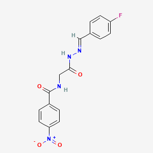 molecular formula C16H13FN4O4 B2830383 (E)-N-(2-(2-(4-氟苯甲亚甲基)肼基)-2-氧乙基)-4-硝基苯甲酰胺 CAS No. 391877-31-9