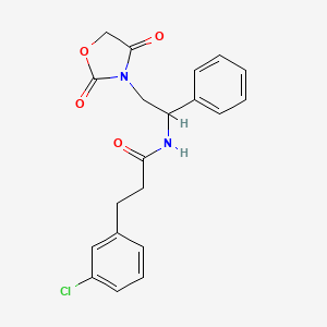 3-(3-chlorophenyl)-N-(2-(2,4-dioxooxazolidin-3-yl)-1-phenylethyl)propanamide