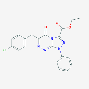 molecular formula C20H16ClN5O3 B283039 Ethyl 6-(4-chlorobenzyl)-5-oxo-1-phenyl-1,5-dihydro[1,2,4]triazolo[3,4-c][1,2,4]triazine-3-carboxylate 