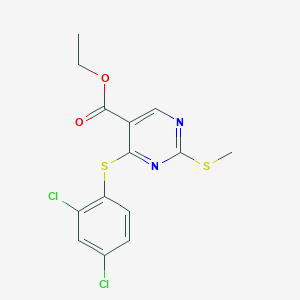 Ethyl 4-[(2,4-dichlorophenyl)sulfanyl]-2-(methylsulfanyl)-5-pyrimidinecarboxylate