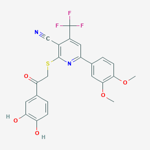 2-{[2-(3,4-Dihydroxyphenyl)-2-oxoethyl]sulfanyl}-6-(3,4-dimethoxyphenyl)-4-(trifluoromethyl)pyridine-3-carbonitrile