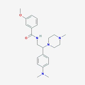 molecular formula C23H32N4O2 B2830405 N-(2-(4-(dimethylamino)phenyl)-2-(4-methylpiperazin-1-yl)ethyl)-3-methoxybenzamide CAS No. 946340-84-7