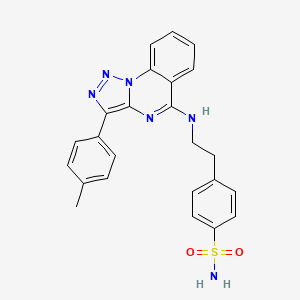 molecular formula C24H22N6O2S B2830408 4-[2-[[3-(4-甲基苯基)-5-三唑并[1,5-a]喹唑啉基]氨基]乙基]苯基磺酰胺 CAS No. 866844-65-7