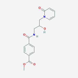 molecular formula C17H18N2O5 B2830410 methyl 4-((2-hydroxy-3-(2-oxopyridin-1(2H)-yl)propyl)carbamoyl)benzoate CAS No. 1797160-45-2