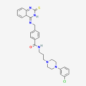 N-{3-[4-(3-chlorophenyl)piperazin-1-yl]propyl}-4-{[(2-sulfanylidene-1,2-dihydroquinazolin-4-yl)amino]methyl}benzamide