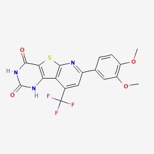 11-(3,4-Dimethoxyphenyl)-6-hydroxy-13-(trifluoromethyl)-8-thia-3,5,10-triazatricyclo[7.4.0.0^{2,7}]trideca-1(9),2(7),5,10,12-pentaen-4-one