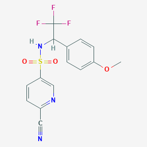 6-Cyano-N-[2,2,2-trifluoro-1-(4-methoxyphenyl)ethyl]pyridine-3-sulfonamide