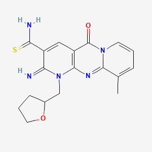 2-imino-10-methyl-5-oxo-1-((tetrahydrofuran-2-yl)methyl)-2,5-dihydro-1H-dipyrido[1,2-a:2',3'-d]pyrimidine-3-carbothioamide