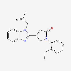 molecular formula C23H25N3O B2830423 1-(2-Ethylphenyl)-4-[1-(2-methylprop-2-enyl)benzimidazol-2-yl]pyrrolidin-2-one CAS No. 876723-93-2
