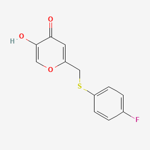 2-(((4-fluorophenyl)thio)methyl)-5-hydroxy-4H-pyran-4-one
