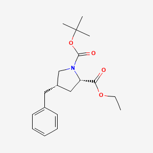 molecular formula C19H27NO4 B2830430 (2S,4S)-1-叔丁基 2-乙基 4-苄基吡咯烷-1,2-二羧酸二酯 CAS No. 170947-82-7