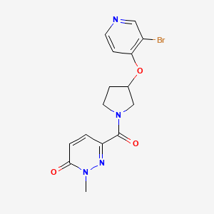 molecular formula C15H15BrN4O3 B2830443 6-[3-(3-Bromopyridin-4-yl)oxypyrrolidine-1-carbonyl]-2-methylpyridazin-3-one CAS No. 2380063-97-6
