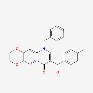6-benzyl-8-(4-methylbenzoyl)-2H,3H,6H,9H-[1,4]dioxino[2,3-g]quinolin-9-one