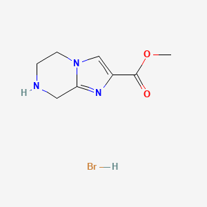 molecular formula C8H12BrN3O2 B2830470 Methyl 5,6,7,8-tetrahydroimidazo[1,2-a]pyrazine-2-carboxylate hydrobromide CAS No. 1883347-31-6