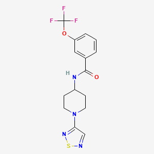 molecular formula C15H15F3N4O2S B2830477 N-(1-(1,2,5-thiadiazol-3-yl)piperidin-4-yl)-3-(trifluoromethoxy)benzamide CAS No. 2034609-64-6