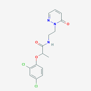 molecular formula C15H15Cl2N3O3 B2830479 2-(2,4-dichlorophenoxy)-N-(2-(6-oxopyridazin-1(6H)-yl)ethyl)propanamide CAS No. 1021218-70-1