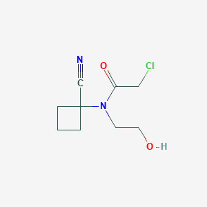 molecular formula C9H13ClN2O2 B2830480 2-Chloro-N-(1-cyanocyclobutyl)-N-(2-hydroxyethyl)acetamide CAS No. 2411279-91-7