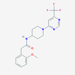 molecular formula C19H21F3N4O2 B2830487 2-(2-methoxyphenyl)-N-{1-[6-(trifluoromethyl)-4-pyrimidinyl]-4-piperidyl}acetamide CAS No. 1775332-14-3