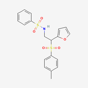 molecular formula C19H19NO5S2 B2830489 N-(2-(furan-2-yl)-2-tosylethyl)benzenesulfonamide CAS No. 877816-66-5