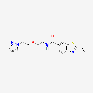 molecular formula C17H20N4O2S B2830490 N-(2-(2-(1H-pyrazol-1-yl)ethoxy)ethyl)-2-ethylbenzo[d]thiazole-6-carboxamide CAS No. 2034231-84-8