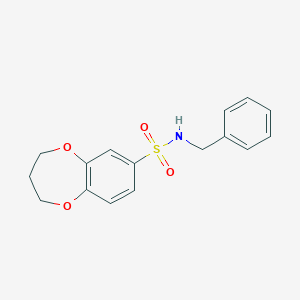 molecular formula C16H17NO4S B2830501 N-苄基-3,4-二氢-2H-1,5-苯并二氧杂环庚烷-7-磺酰胺 CAS No. 942006-89-5