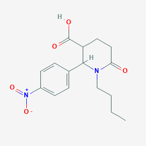 1-Butyl-2-(4-nitrophenyl)-6-oxo-3-piperidinecarboxylic acid