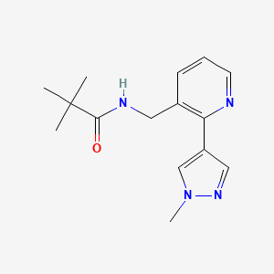 molecular formula C15H20N4O B2830514 N-((2-(1-甲基-1H-吡唑-4-基)吡啶-3-基)甲基)戊酰胺 CAS No. 2034290-84-9