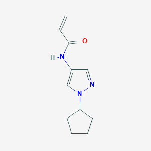 molecular formula C11H15N3O B2830524 N-(1-Cyclopentylpyrazol-4-yl)prop-2-enamide CAS No. 2167978-01-8