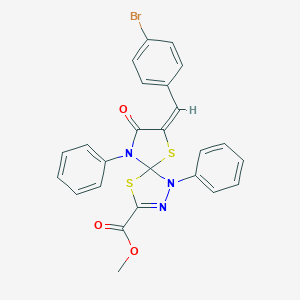 molecular formula C25H18BrN3O3S2 B283053 Methyl 7-(4-bromobenzylidene)-8-oxo-1,9-diphenyl-4,6-dithia-1,2,9-triazaspiro[4.4]non-2-ene-3-carboxylate 