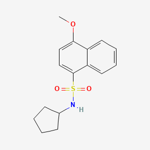 molecular formula C16H19NO3S B2830534 N-cyclopentyl-4-methoxynaphthalene-1-sulfonamide CAS No. 825608-73-9