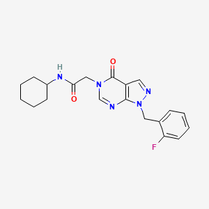 N-cyclohexyl-2-(1-(2-fluorobenzyl)-4-oxo-1H-pyrazolo[3,4-d]pyrimidin-5(4H)-yl)acetamide