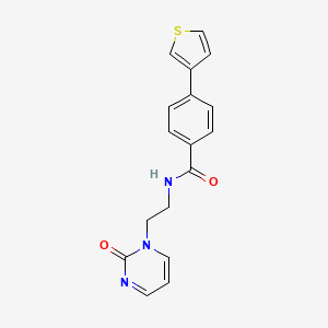 molecular formula C17H15N3O2S B2830552 N-(2-(2-oxopyrimidin-1(2H)-yl)ethyl)-4-(thiophen-3-yl)benzamide CAS No. 2320684-96-4