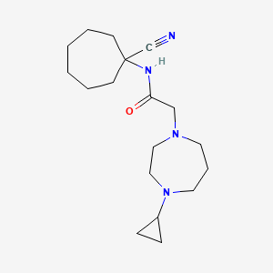 molecular formula C18H30N4O B2830557 N-(1-cyanocycloheptyl)-2-(4-cyclopropyl-1,4-diazepan-1-yl)acetamide CAS No. 1808333-93-8
