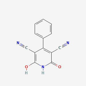 molecular formula C13H7N3O2 B2830559 6-Hydroxy-2-oxo-4-phenyl-1,2-dihydro-pyridine-3,5-dicarbonitrile CAS No. 20964-63-0